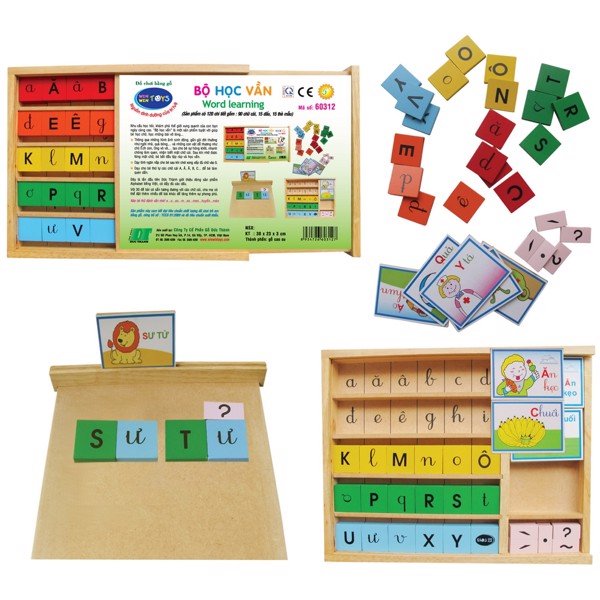 [HCM]Bộ học vần bằng gỗ winwintoys 60312
