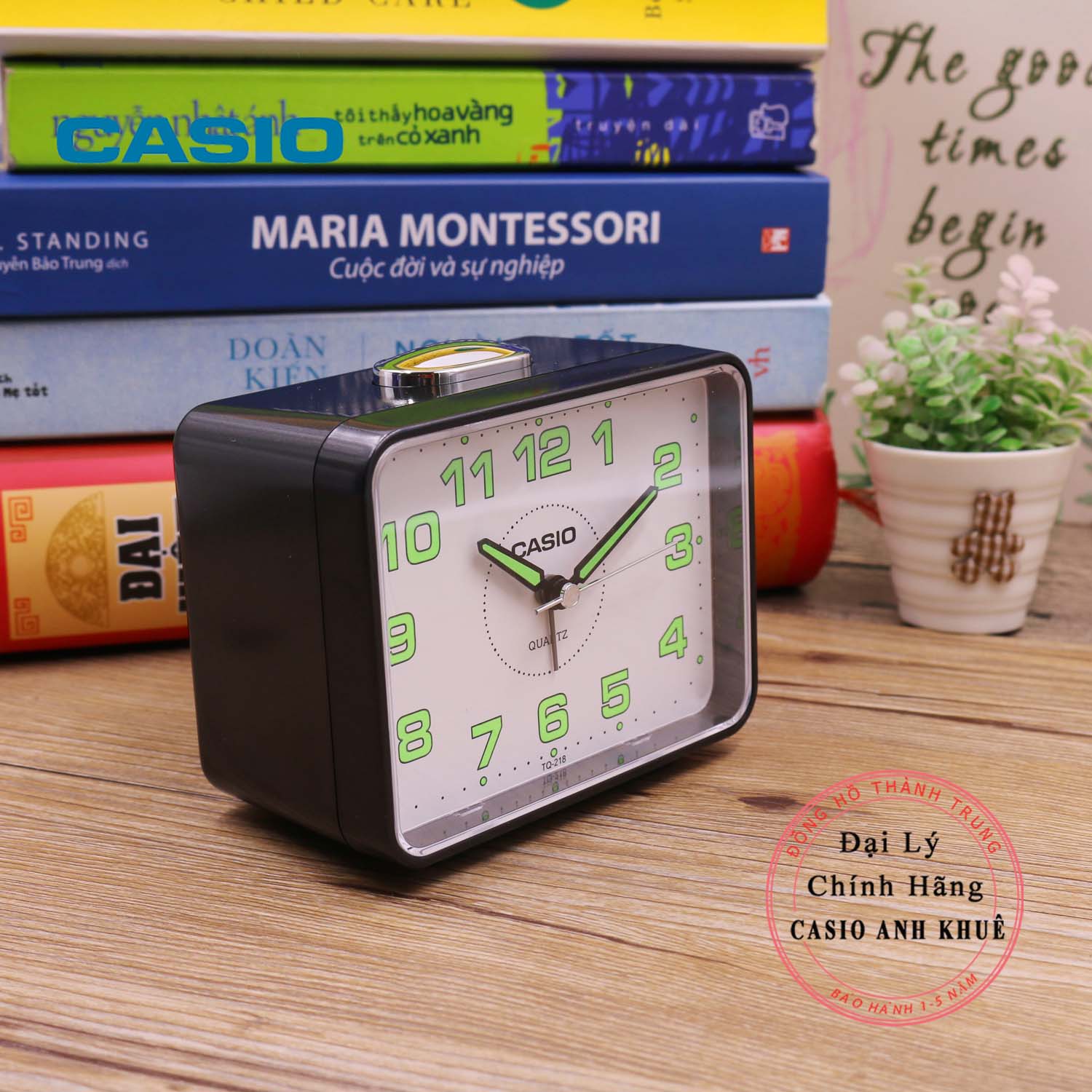 Đồng hồ để bàn Casio TQ-218-1BDF báo thức ( Kích thước 9×10.7×6 cm )