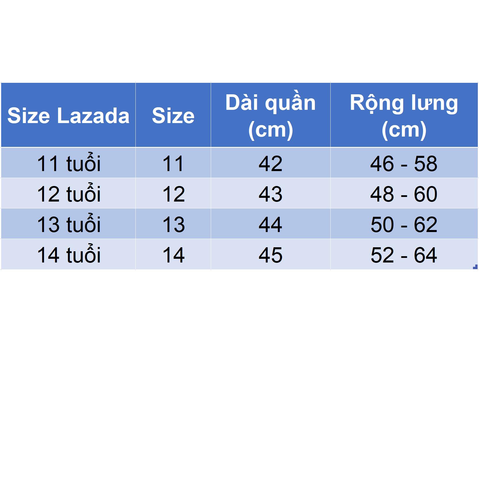 Quần short jean lửng cho bé trai size đại