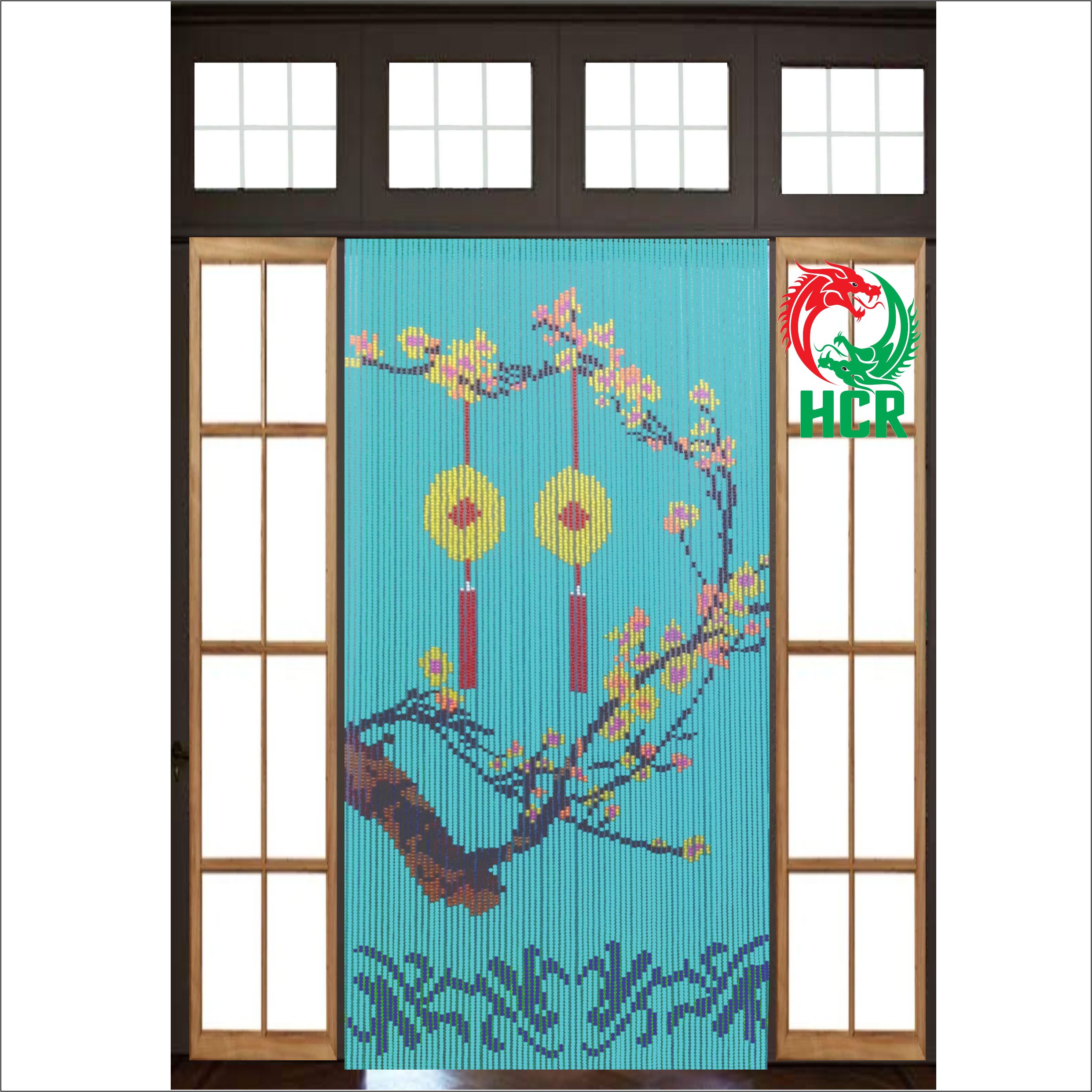 Màn hạt nhựa Nội thất Công ty Hai Con Rồng (Door Curtain) Code 814 Hoa Mai