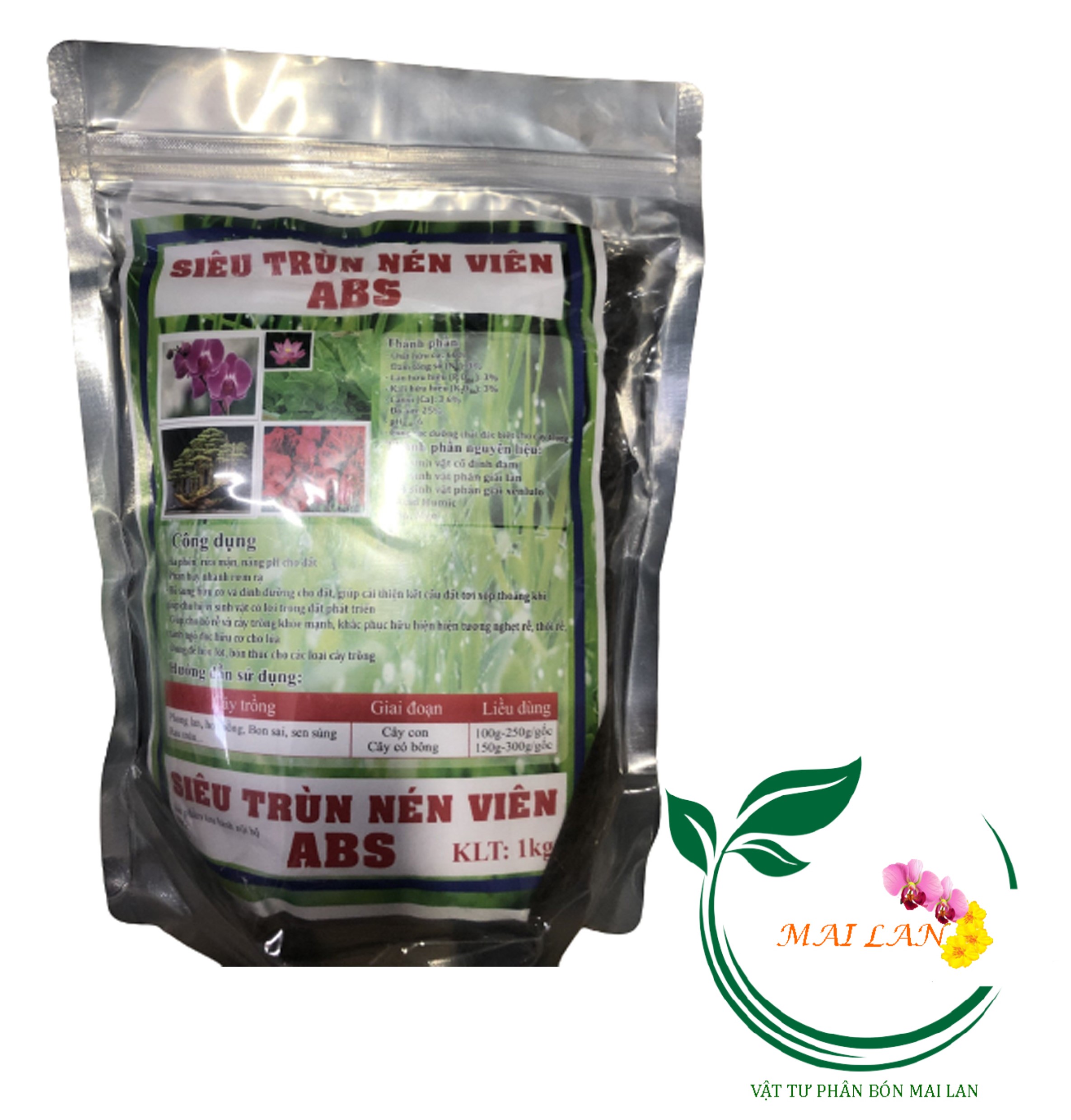 Phân bón hữu cơ siêu trùng nén viên abs - #019a# 1kg