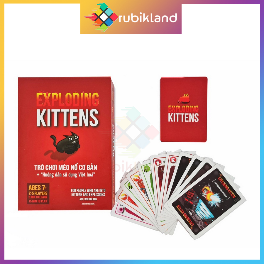 [Tiện Lợi] Bài Mèo Nổ Việt Hóa Exploding Kittens Board Game 56 Lá Chất Giấy Dày Chống Nước