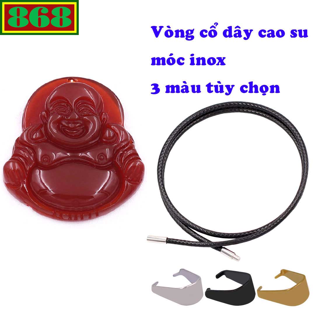 Dây chuyền mặt Phật di lặc đá Mã Não đỏ 2.9 - Mặt Size nhỏ