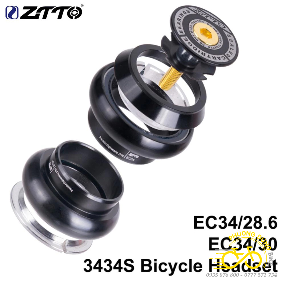 Chén cổ bát phốt thả bạc đạn xe đạp ZiTTO 34mm
