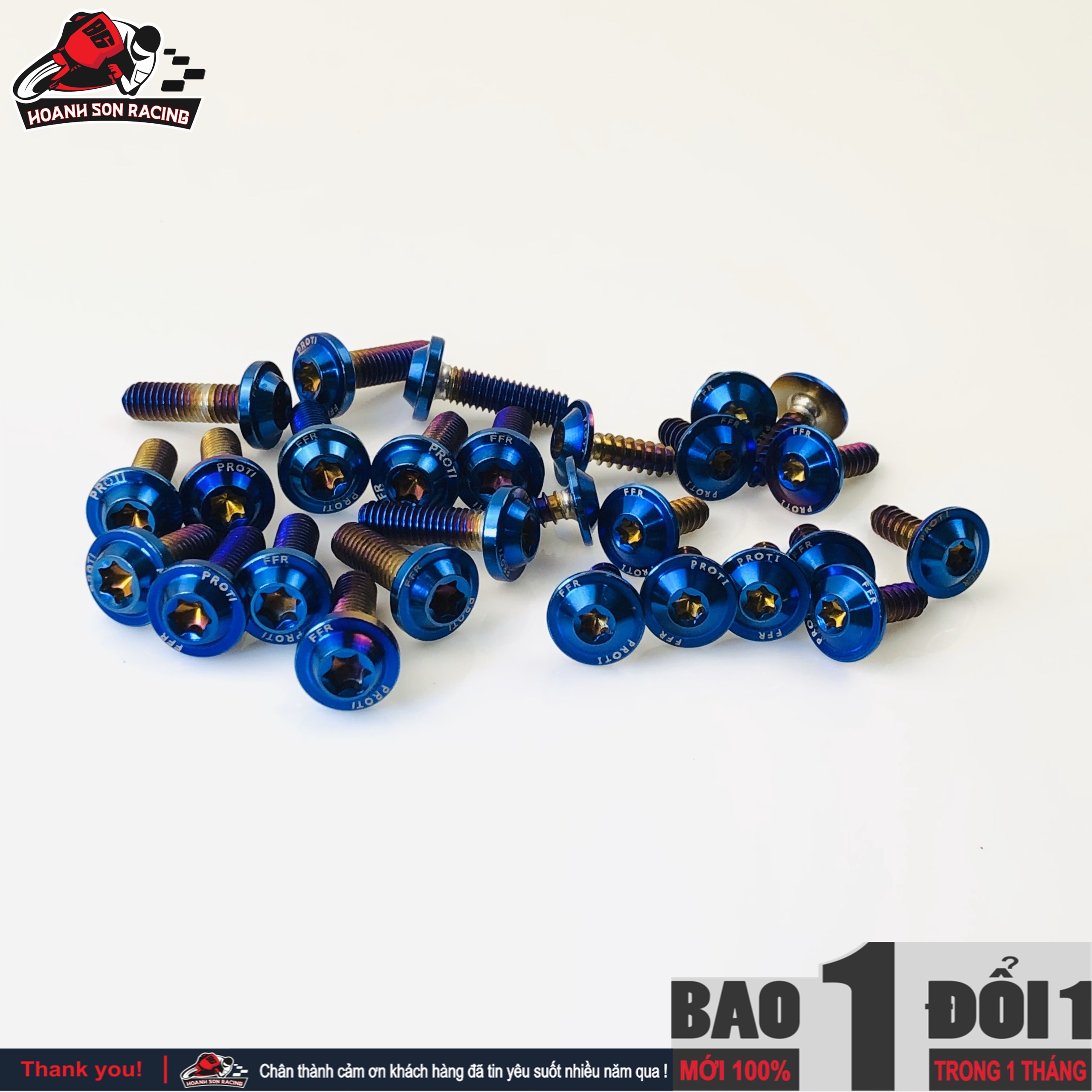 Bộ ốc dàn áo Raider Satria các đời ốc titan proti kiểu gr5 nhập khẩu cao câp hình chụp thực tế