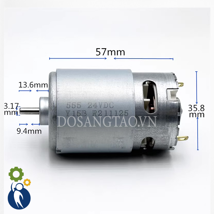 Motor 555 điện áp 6v-24v tốc độ 23000rpm điện áp 12v tốc độ 11300rpm thích hợp cho máy khoan máy cắt,...