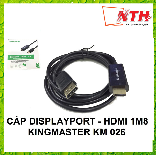 Cáp chuyển displayport sang hdmi, dp ra hdmi hỗ trợ 4k 30hz/ 1080p 60hz cáp dài 1m8