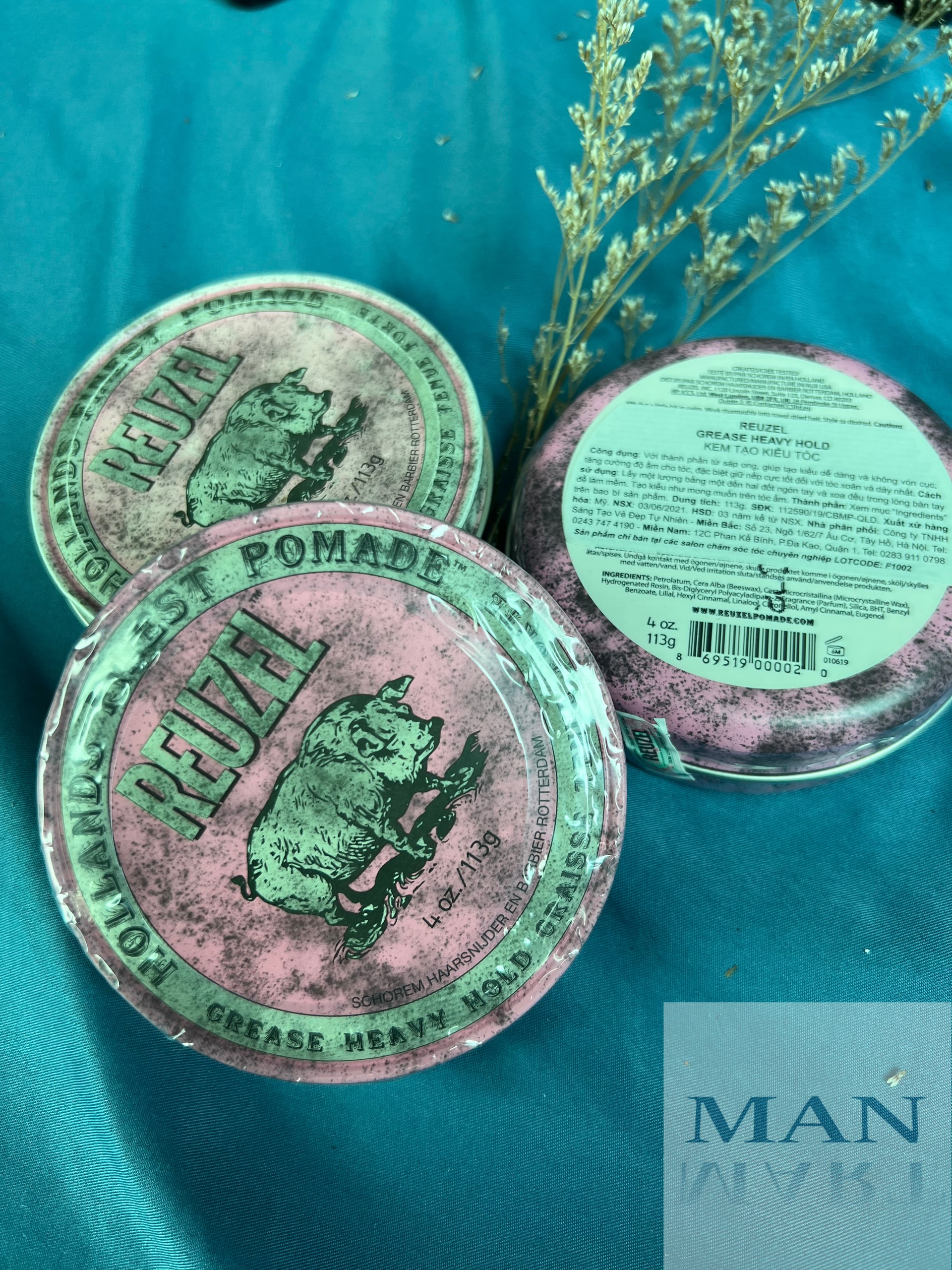 [CHÍNH HÃNG] Sáp vuốt tóc Reuzel Pink Pomade Gốc Dầu