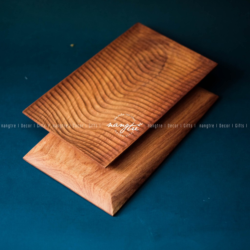 [HCM]Khay chữ nhật bằng gỗ đỏ/ Khay gỗ decor (33X20cm)