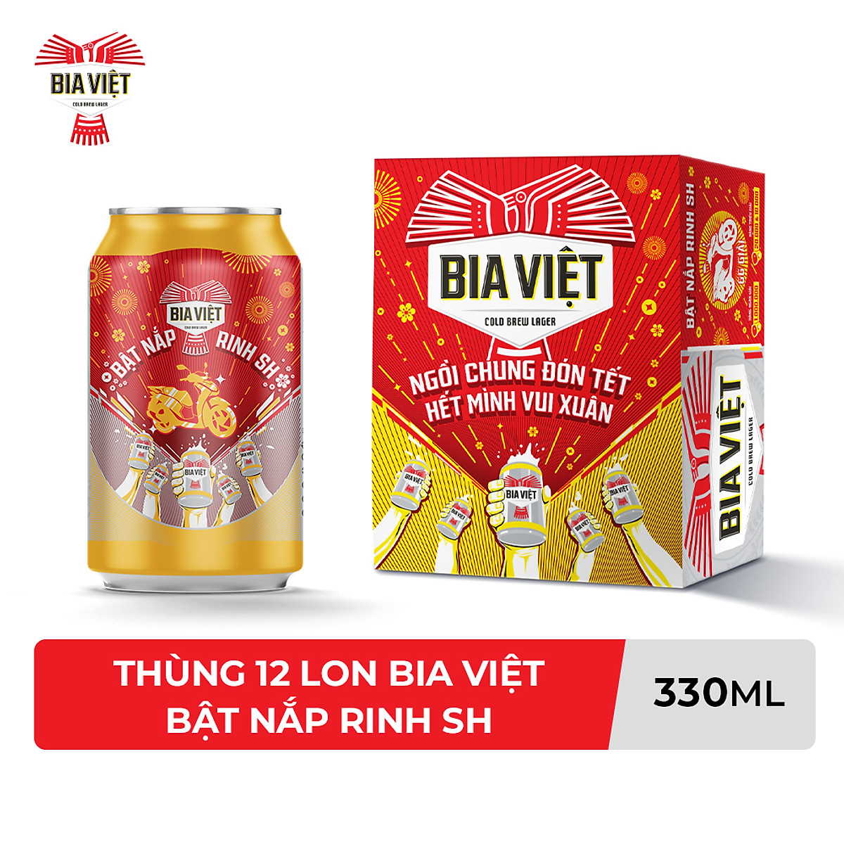 THÙNG 12 LON BIA VIỆT x 330ML
