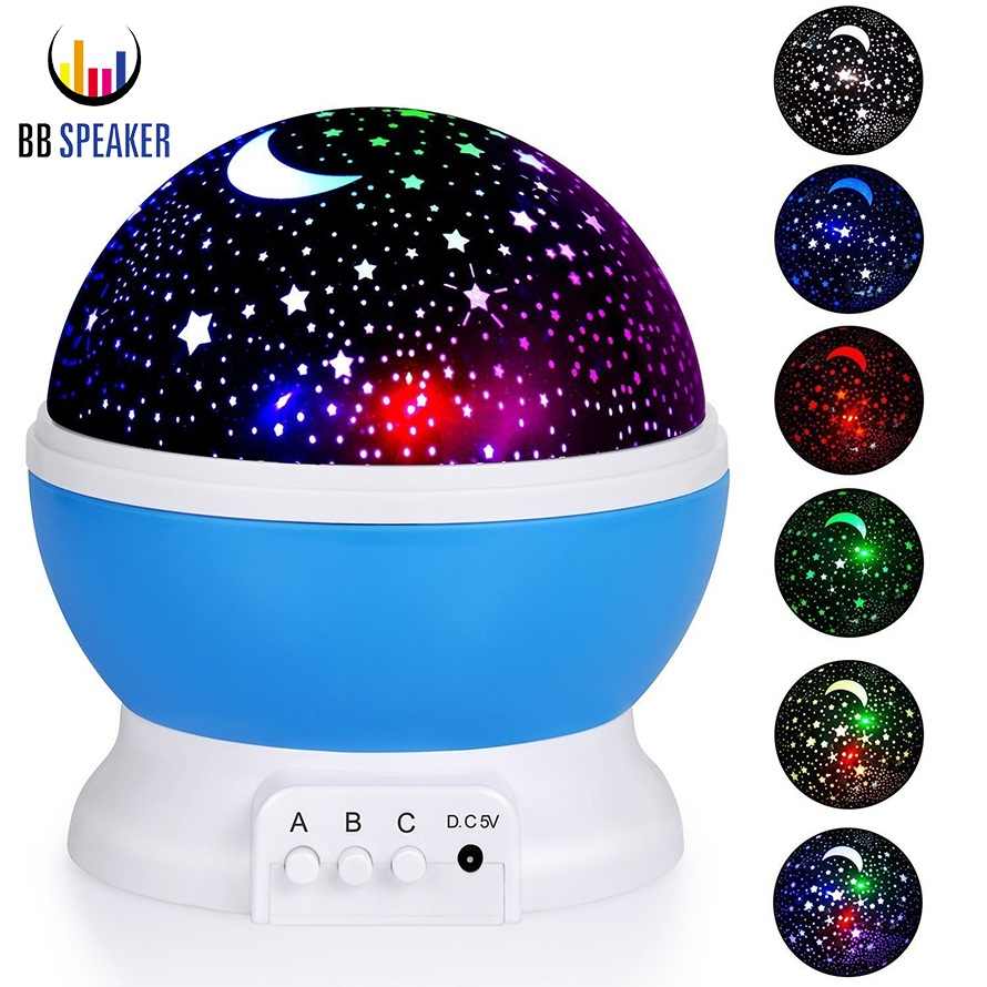 [HCM]Đèn ngủ chiếu hình sao bầu trời tự xoay 360 độ tích hợp đổi màu với nhiều chế độ