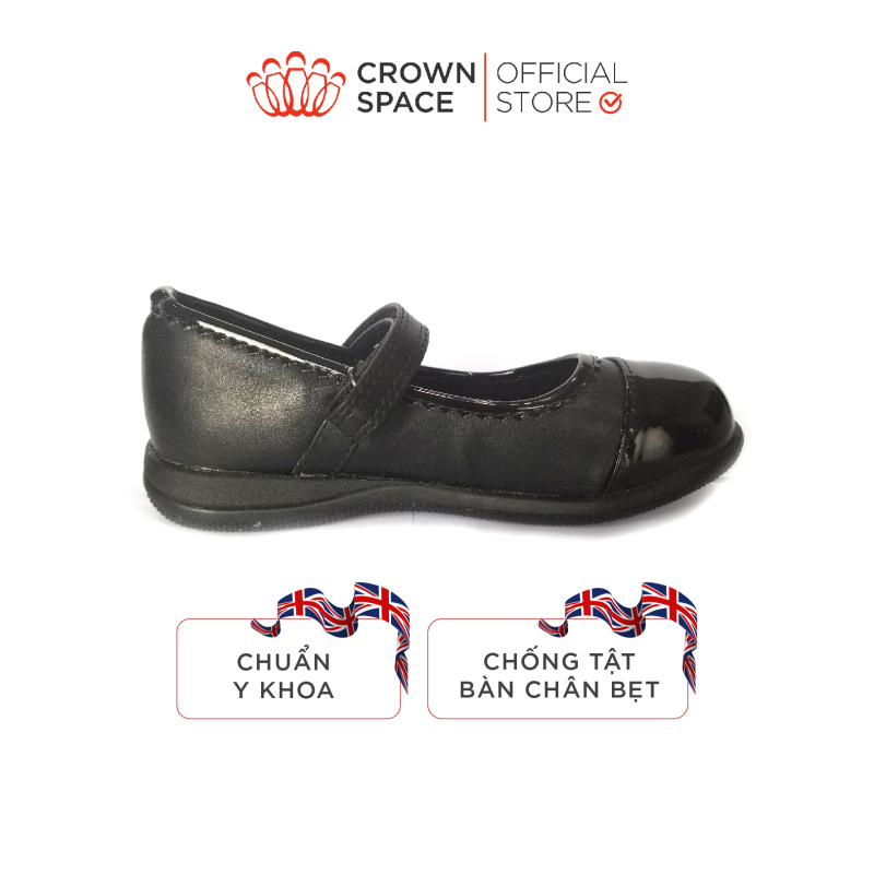 Giày búp bê đi học bé gái Crown Space UK giày búp bê cho bé từ 4 đến 14 tuổi size 28 đến 36 đi nhẹ êm chân thoáng mát CRUK3030