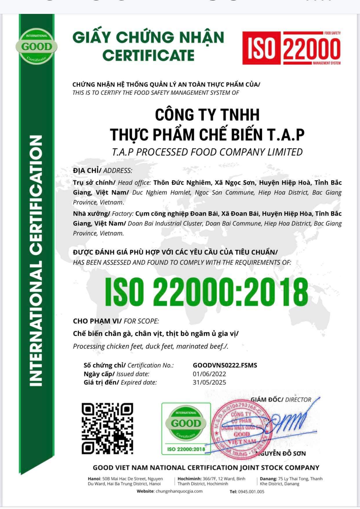 10 CHÂN GÀ TAP FOOD (CHÂN GÀ VIỆT NAM( LOẠI 50 GRAM)