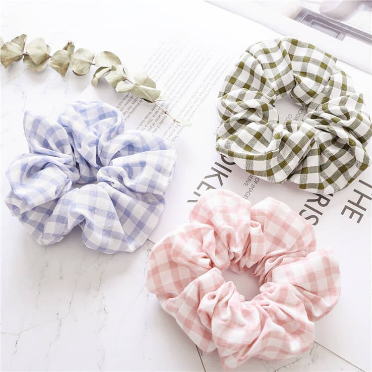 sét 2 dây buộc tóc, cột tóc scrunchies nhiều màu dễ thương