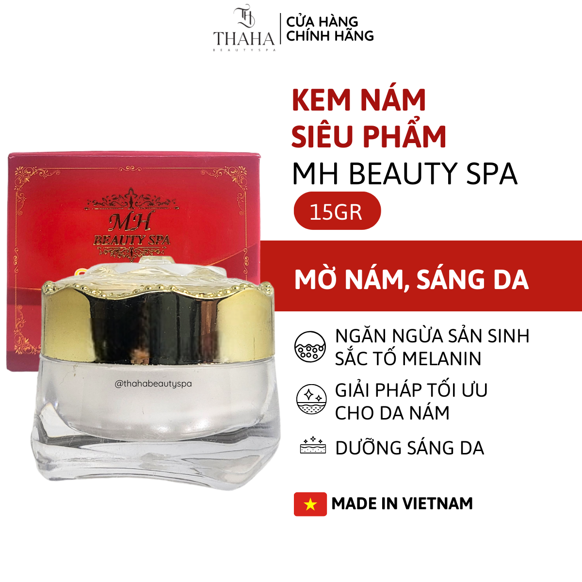 [CHÍNH HÃNG] KEM SIÊU PHẨM NÁM ĐỎ MH Beauty Spa 10g, Kem nám tàn nhang MELASMA SUPER PRODUCT, Kem mờ nám trắng da