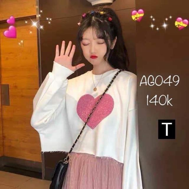 Áo croptop tim to dài tay DTR0919