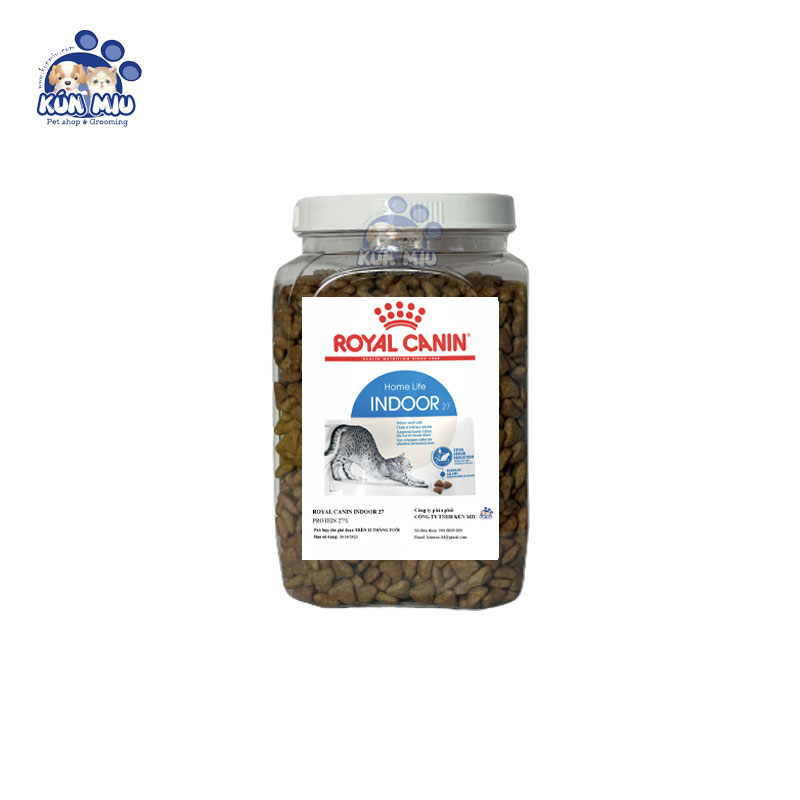 [Hoàn Tiền 10%] 1kg Hộp - Royal Canin Indoor 27 Thức Ăn Cho Mèo Nuôi trong Nhà - Kún Miu Phụ kiện thú cưng Pet shop Hà Nội