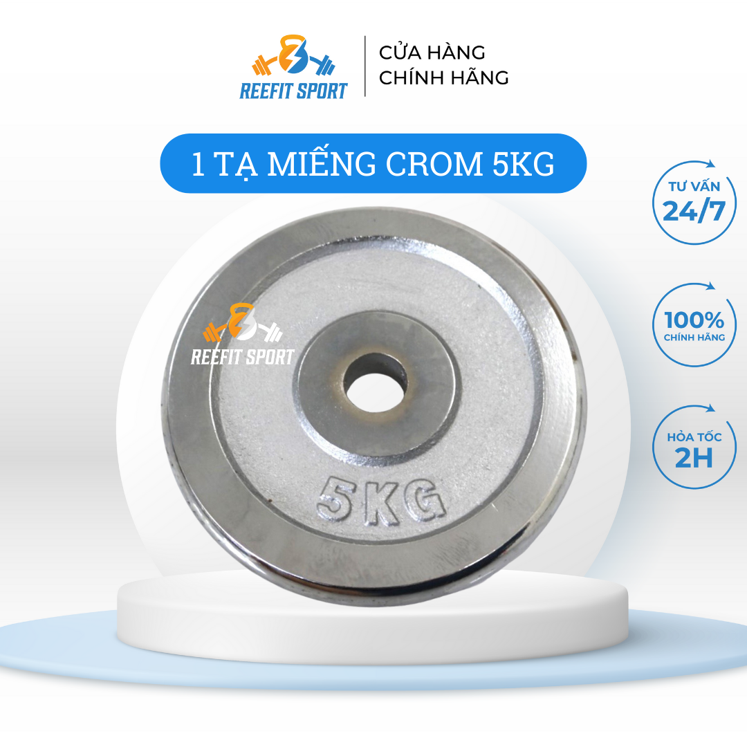 Tạ miếng tạ bánh tạ đĩa kim loại crom reefit 5kg