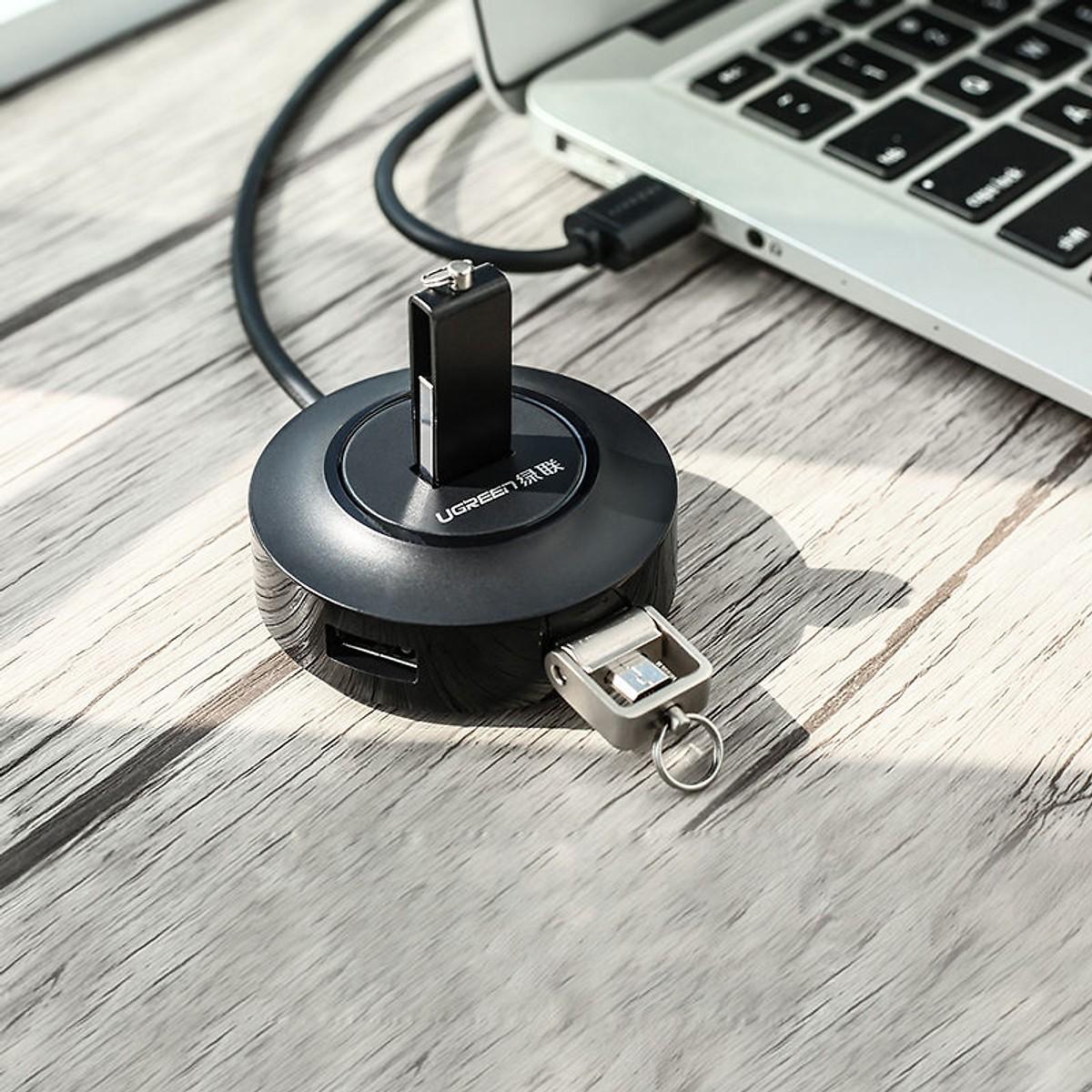 Hub USB 4 cổng 20 Ugreen + Micro USB hỗ trợ OTG (đen)