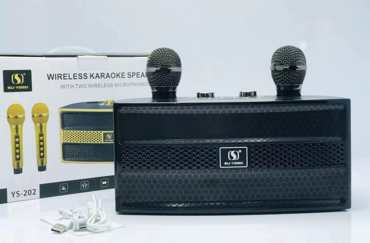 [ TẶNG KÈM 2 MICRO ] Loa Karaoke Bluetooth Không Dây Có Jack Cắm SU-YOSD YS 201- Loa Karaoke Mini Công Suất Lớn Tặng Kèm 2 Micro, Thiết Kế Với Bộ Điều Chỉnh Bass Echo Âm Lượng Trên Micro Sạc Pin Cho Micro Ngay Trên Loa Cực Kỳ Tiện Lợi
