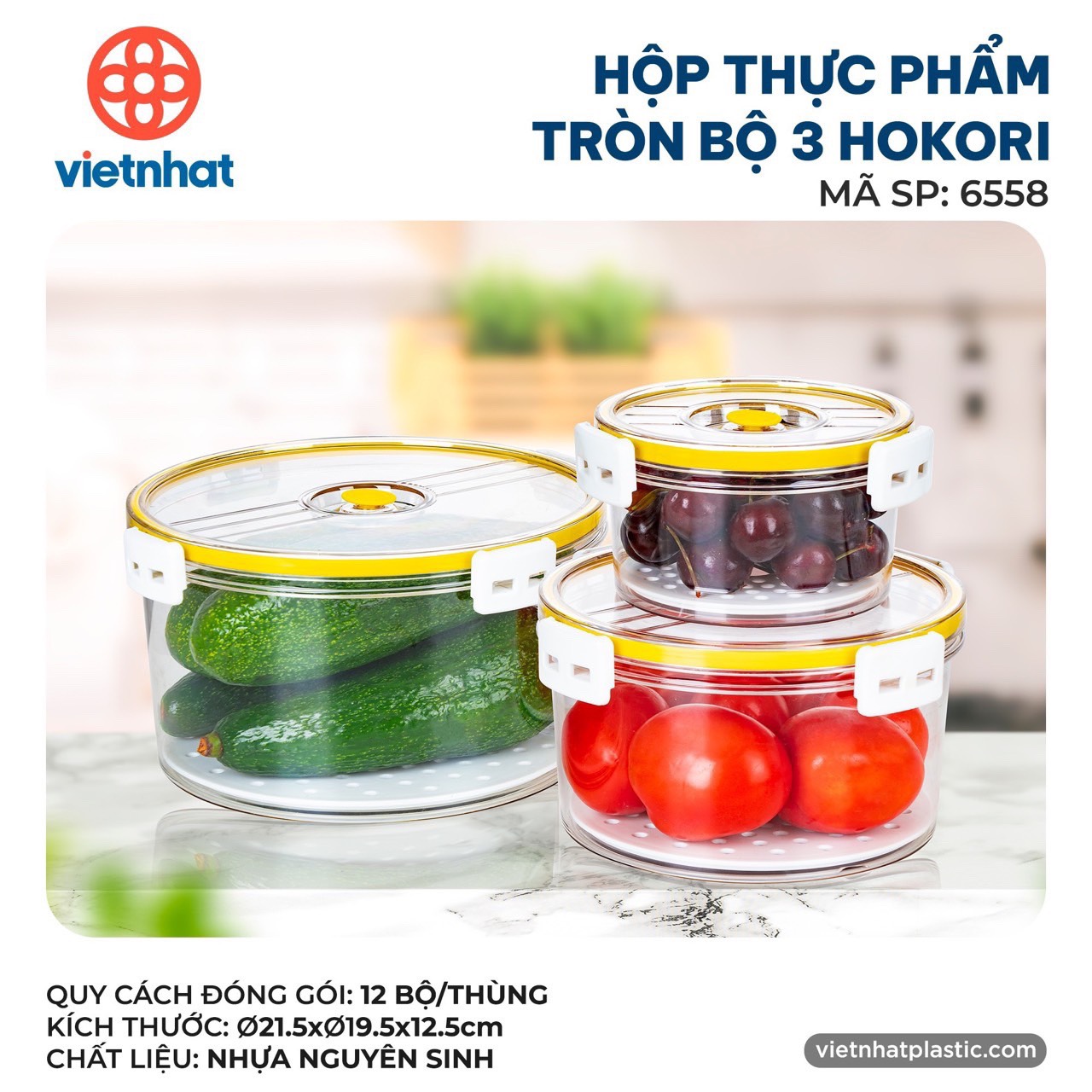 Bộ 3 hộp đựng thực phẩm tròn 6558, Hộp Đựng Thực Phẩm Tủ Lạnh Có Ngăn Tách Nước, hộp đựng thức ăn, hộp đựng thực phẩm, hộp đựng rau củ, hộp nhựa, hộp để trong tủ lạnh, hộp chia thực phẩm, hộp inox, hộp