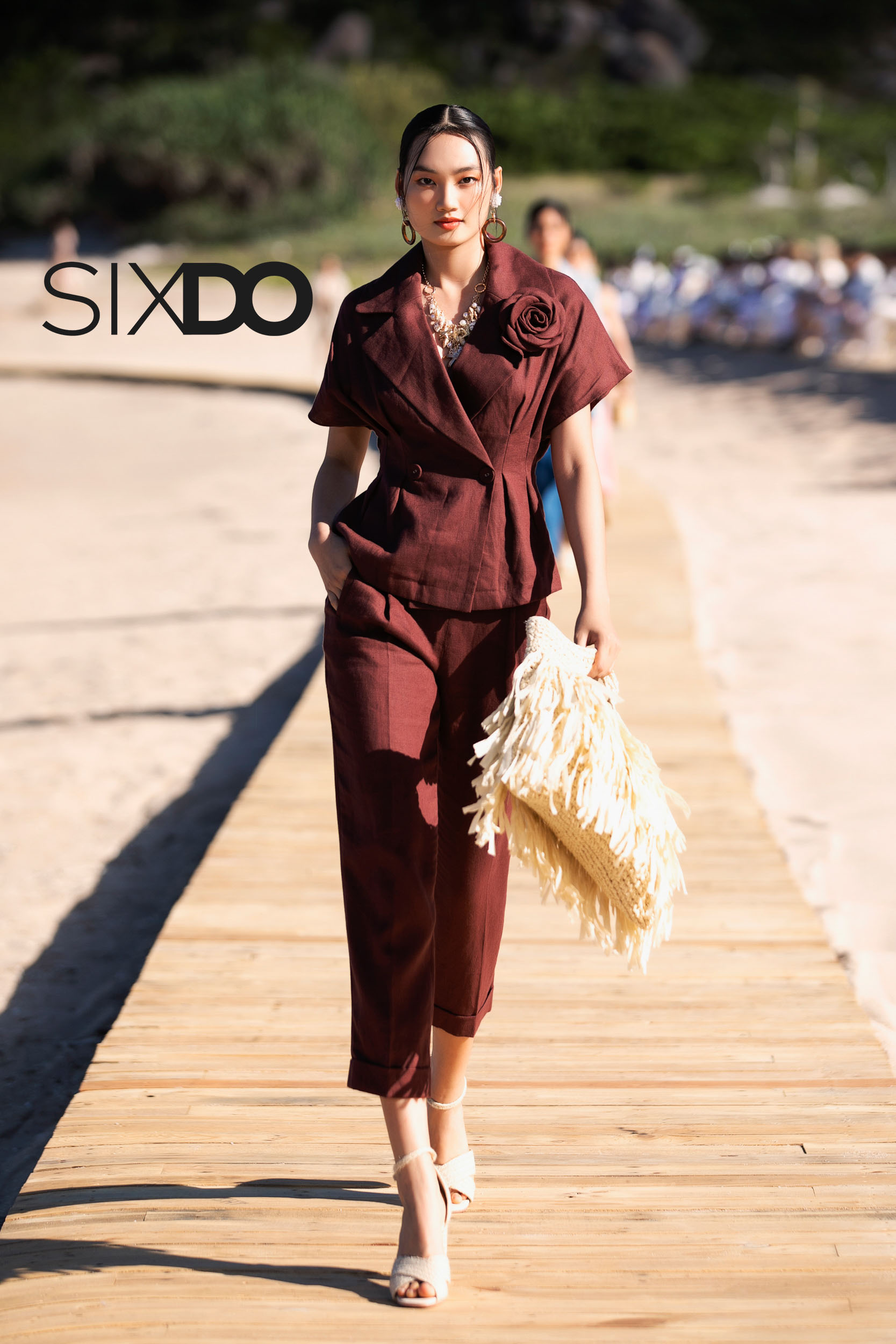 Quần âu nữ linen nâu chocolate SIXDO (Chocolate-brown Linen Dresspants)