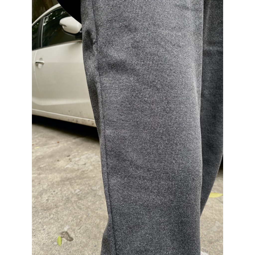 Quần Sweatpants Jogger Xám Đậm Dây Rút Bo Gấu  I'M BASIC Ống Rộng Nỉ Tăm Nam Nữ Unisex Qjg01