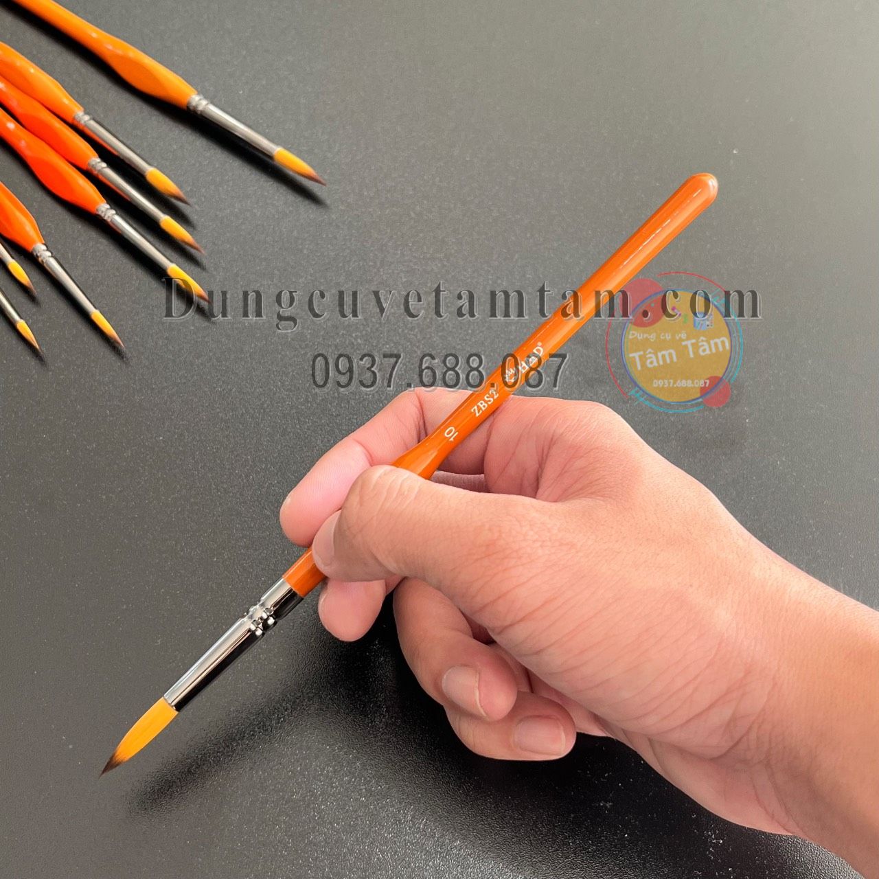 Cọ hand , cọ vẽ đầu nhọn hand, ZBS2 - Vẽ màu nước , màu poster , màu Gouache , màu acrylic - Dụng cụ vẽ Tâm Tâm