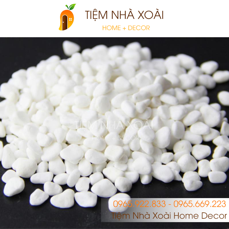 Sỏi Trắng Trang Trí (cỡ trung) chậu cây, lọ hoa, bể cá cảnh