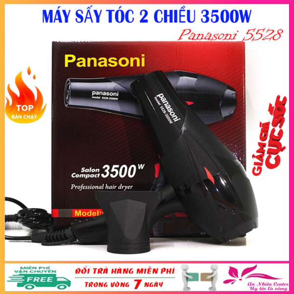 Máy sấy tóc công suất lớn Panasoni 5528, may say toc 2 chiều công suất 3500W có ánh sáng xanh kháng khuẩn - Bảo hành 1 năm cao cấp