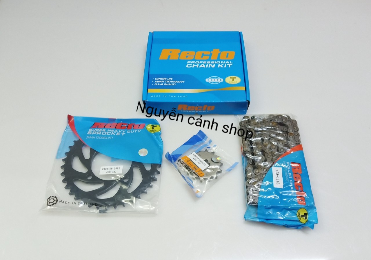 nhông sên dĩa recto exciter 150 full đen, uy tính chất lượng