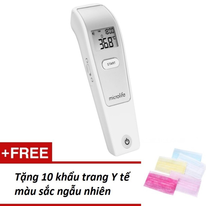 Giá bán Nhiệt kế hồng ngoại đo trán Microlife fr1mf1+tặng 10 khẩu trang y tế màu ngẫu nhiên, cam kết hàng đúng mô tả, chất lượng đảm bảo an toàn đến sức khỏe người sử dụng
