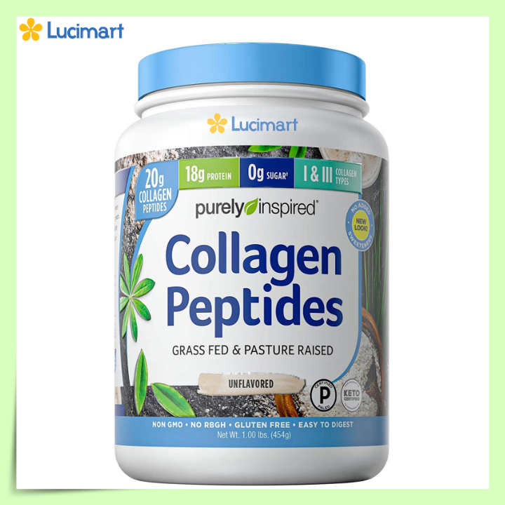 [HCM]Bột đạm Purely Inspired Collagen Peptides Unflavored 454g [Hàng Mỹ]