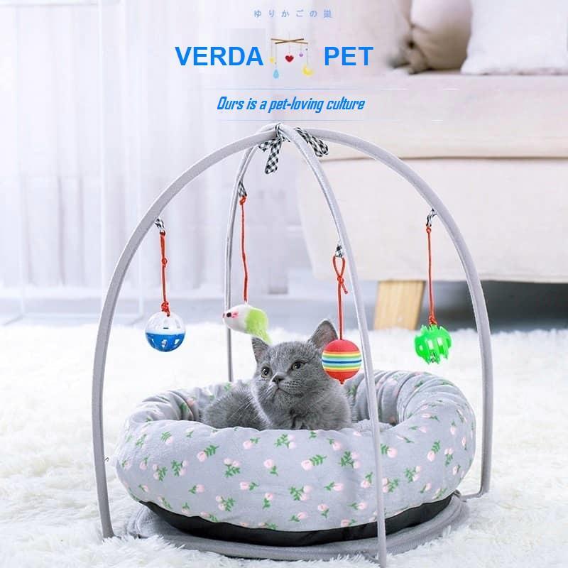 Đệm Ổ Nằm Cao Cấp Cho Chó Mèo - Nệm Nằm Cho Thú Cưng 2 Lớp Dễ Vệ Sinh - Kèm Đồ Chơi Dễ Thương Giải Trí Giảm Stress