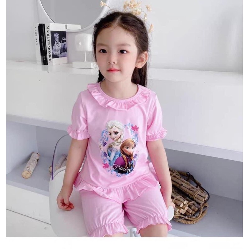 Bộ elsa cổ bèo bé gái