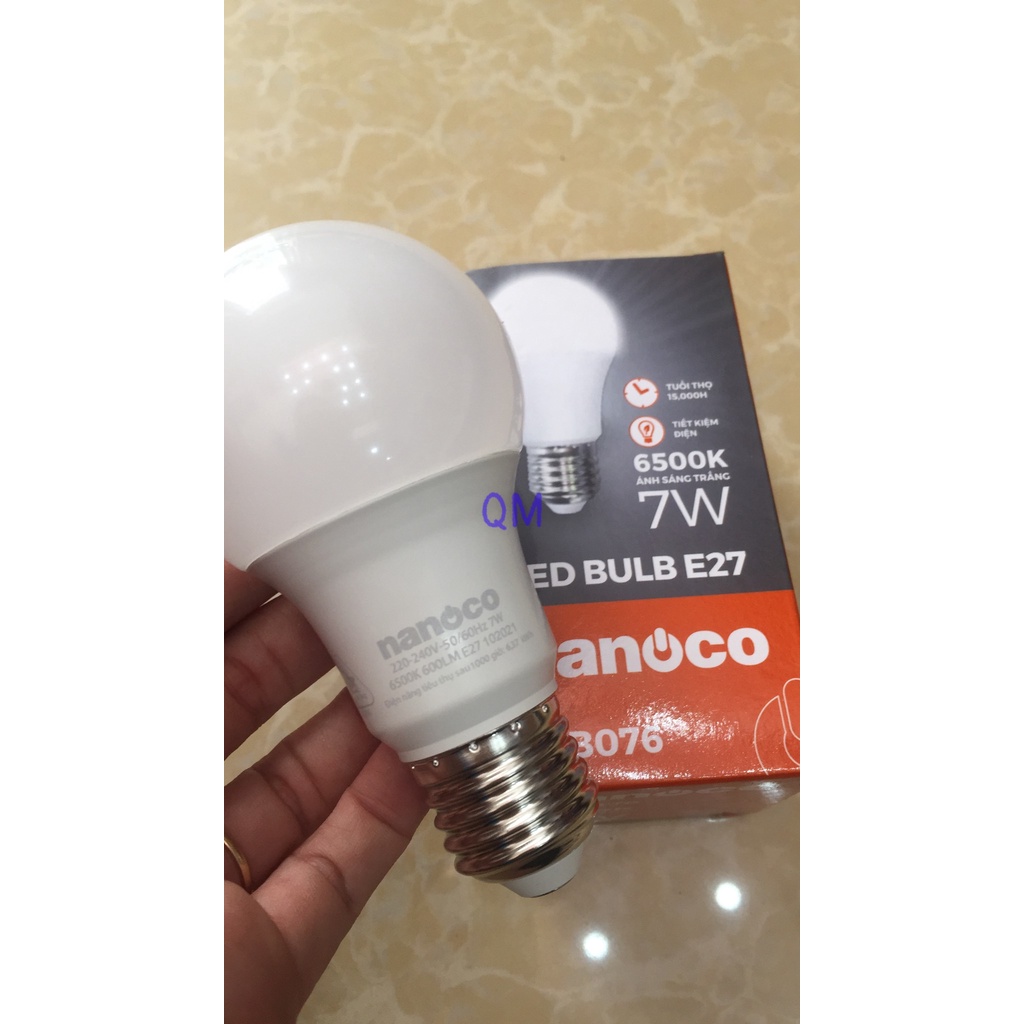 Bóng đèn led bulb tròn 7w ánh sáng vàng - nlb073 - nanoco