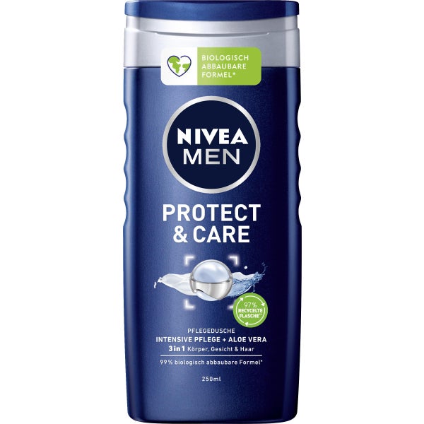 Dầu tắm gội nivea men protec & care bảo vệ và chăm sóc làn da, 250ml.