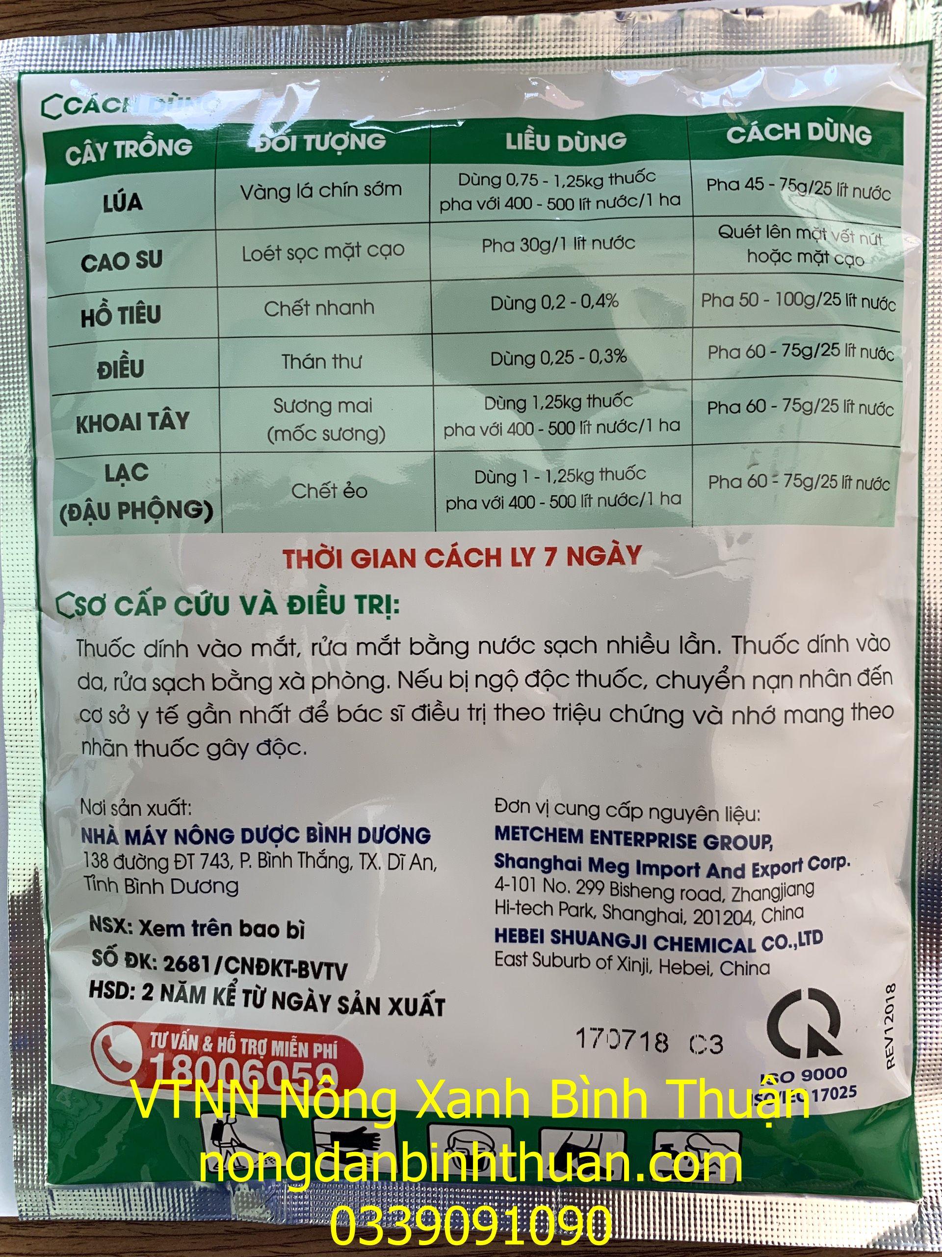 VIMONYL 72WP trừ bệnh vàng lá, đốm lá