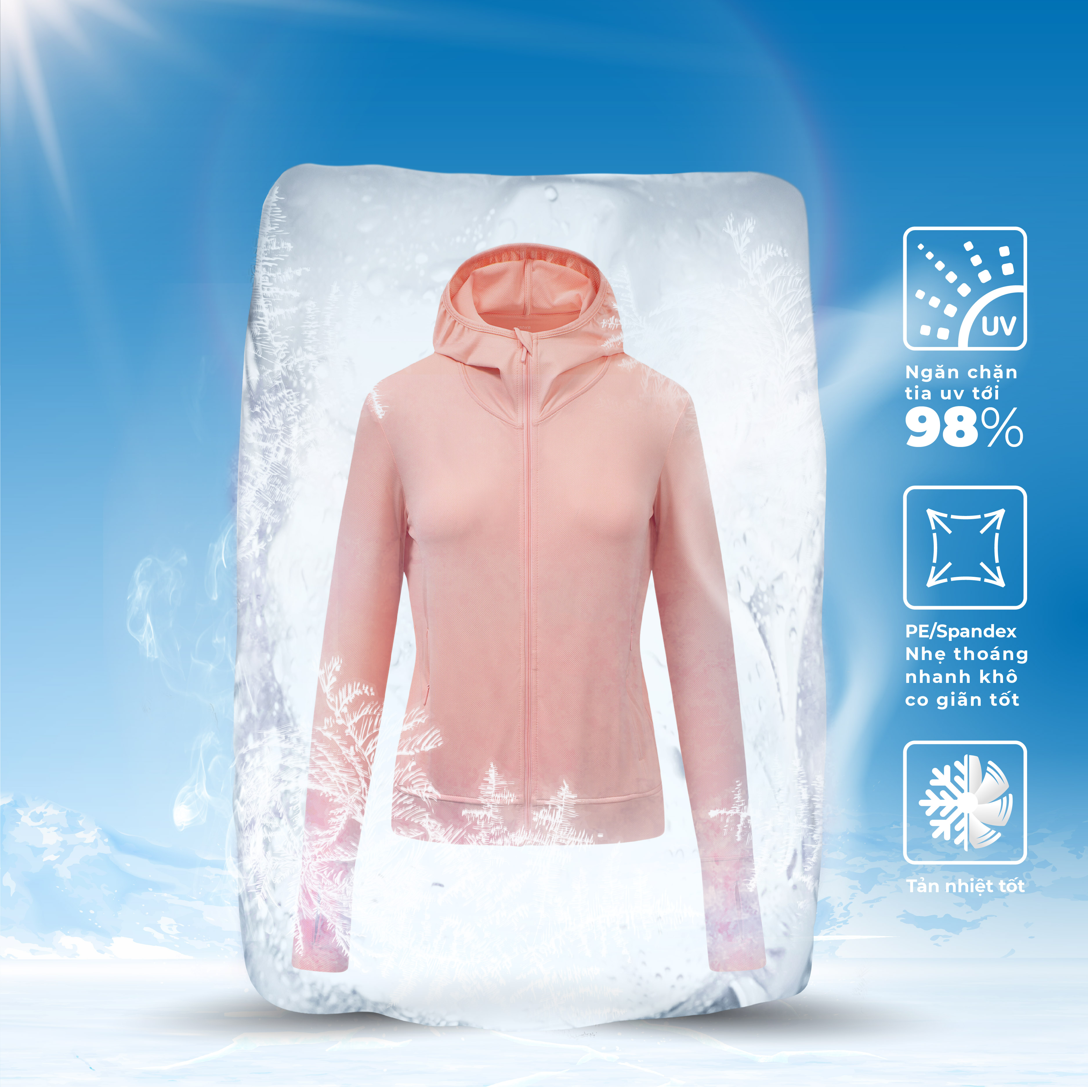 Áo chống nắng nữ CANIFA áo khoác chống nắng chất co giãn có mũ  dạng khoác nhiều màu mẫu mới 2023- 6OT23S001