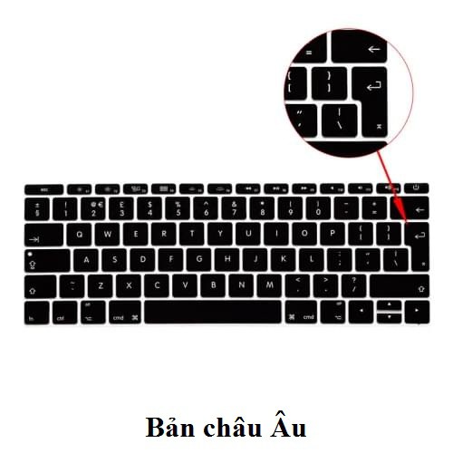 Lót phím silicon cho Macbook bản Châu Âu (đen và trong suốt)