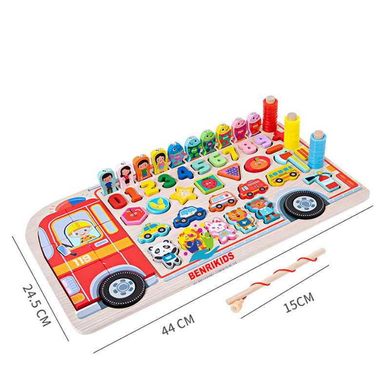 Fishing toy set combination magnet game jigsaw puzzle number for baby playing Medium Medium learning, đồ child toy fun
