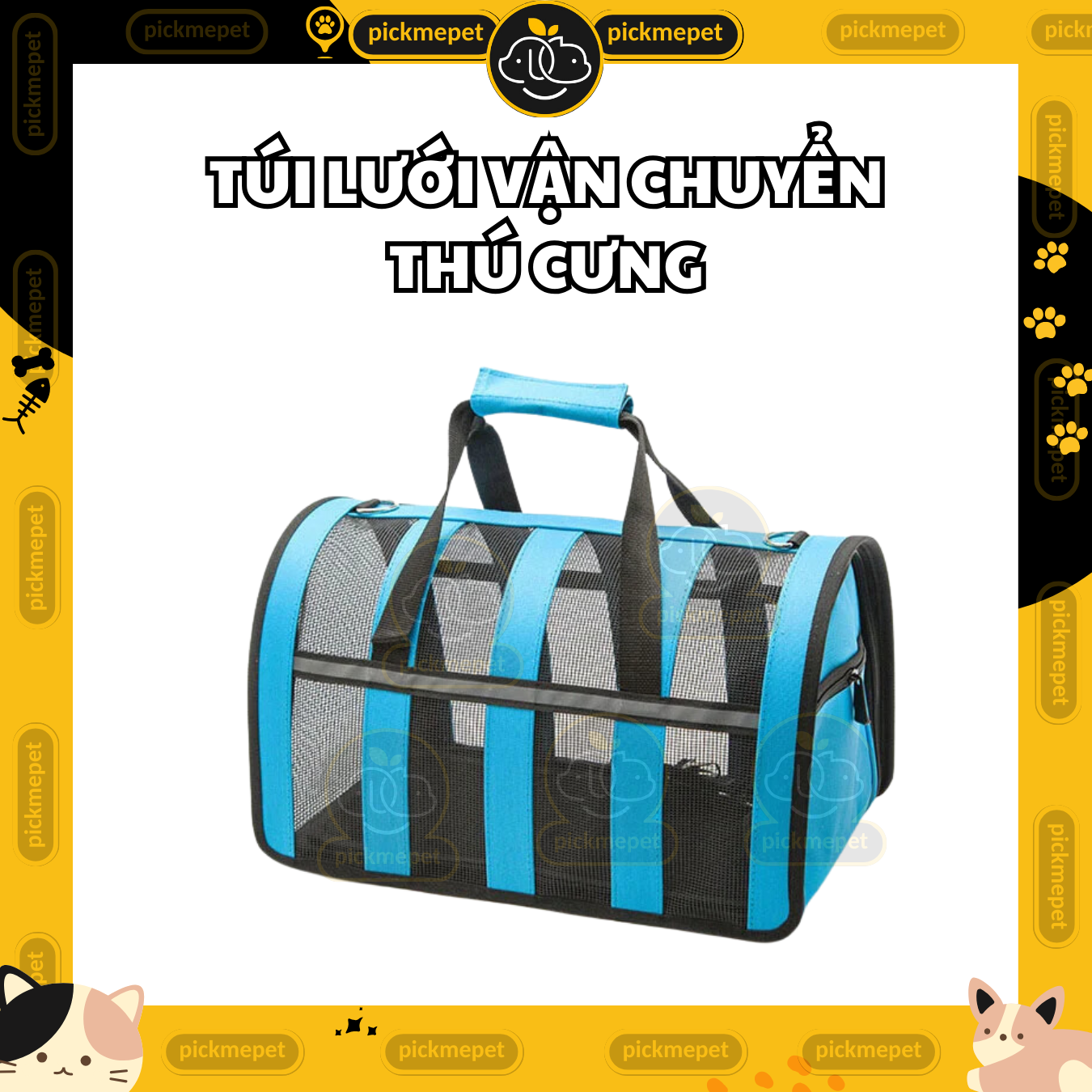 Túi Lưới Vận Chuyển Chó mèo - Túi Vận Chuyển Dạng Lưới Thoáng Mát