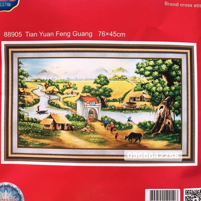 Tranh thêu chữ thập phong cảnh đồng quê mẫu mới - tự thêu