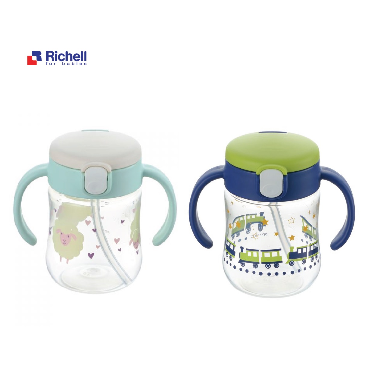 Cốc ống hút chống đổ Mugood Richell Nhật