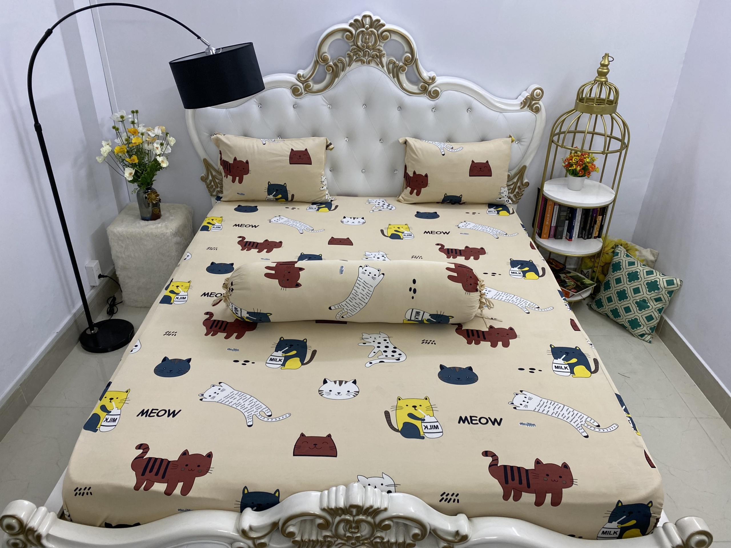 [HCM] drap gối ,Bộ Drap Thun Hàn Quốc mát lạnh  4 món, đủ size .