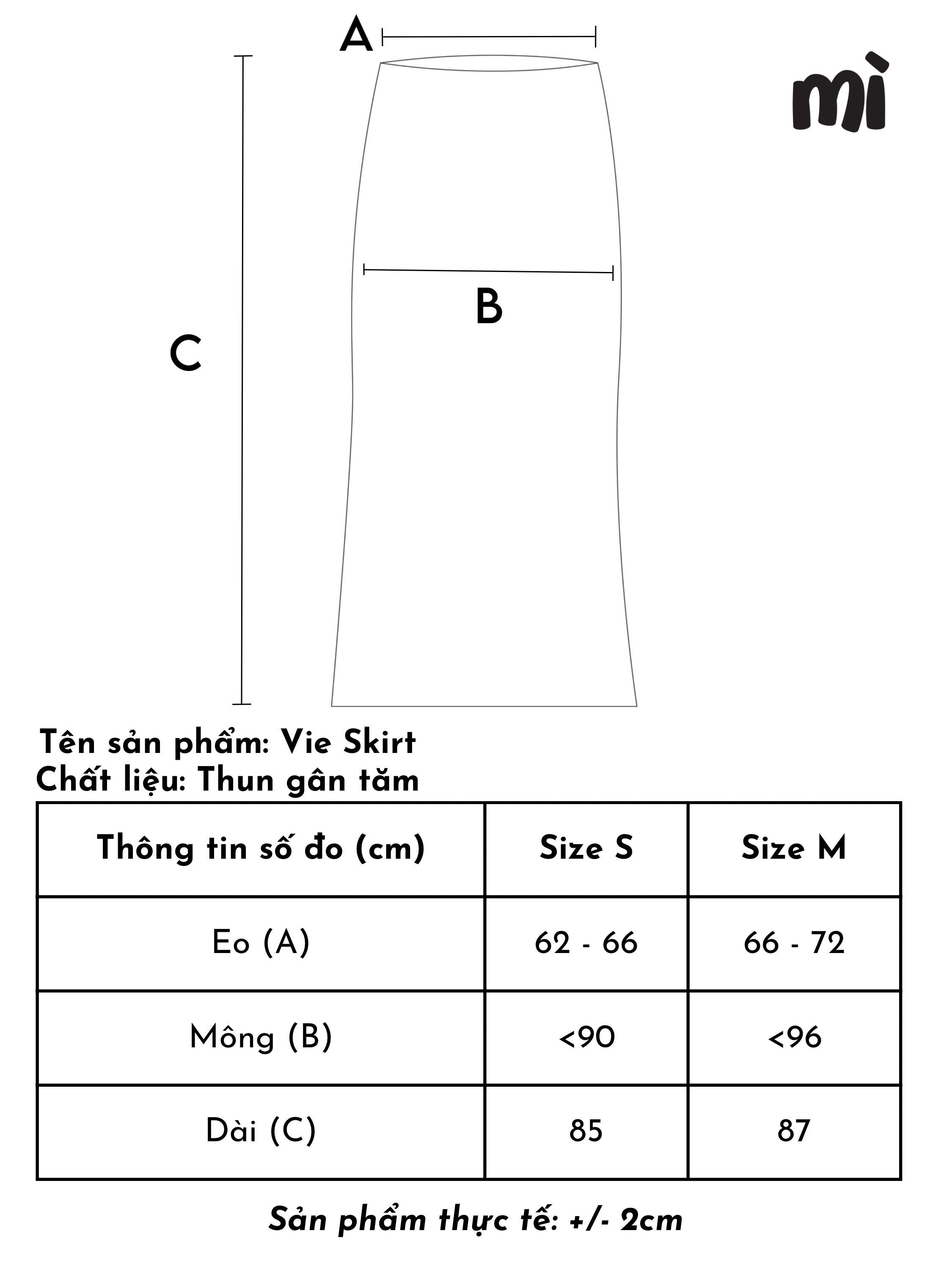 MÌ - CHÂN VÁY DÁNG ÔM - VIE SKIRT