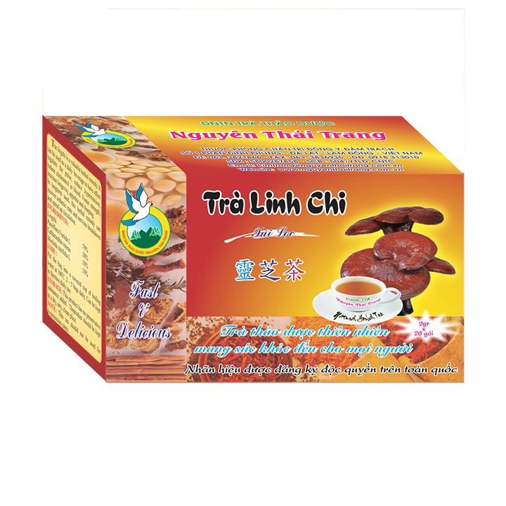 Trà Linh Chi Tăng Tuổi Thọ Bồi Bổ Sức Khỏe (Hộp 20 Túi Lọc X 2g) - Nguyên Thái Trang – Thảo Dược Thiên Nhiên - Tốt Cho Sức Khỏe