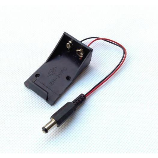 Nsv hộp đế pin 9v ra jack dc đực 5.5x2.1mm