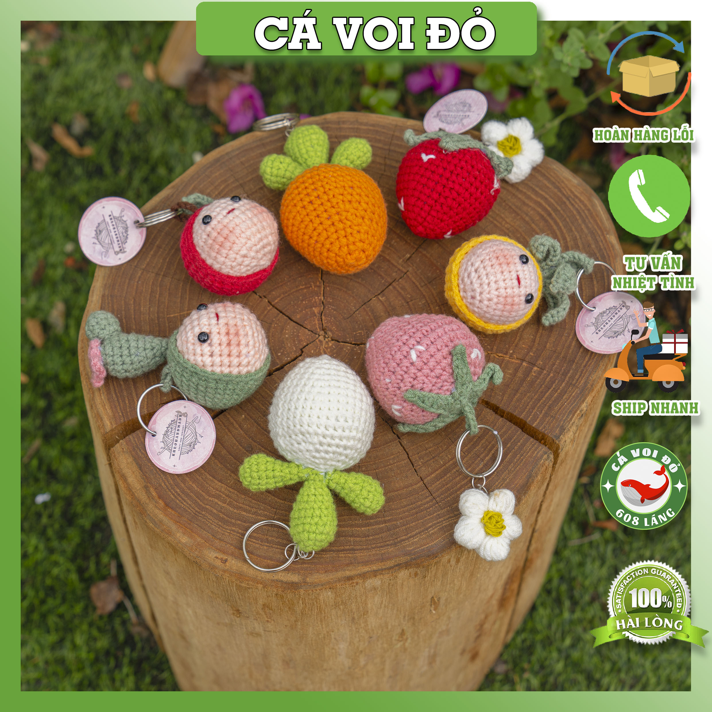 Móc khoá len bông mềm mịn handmade siêu dễ thương