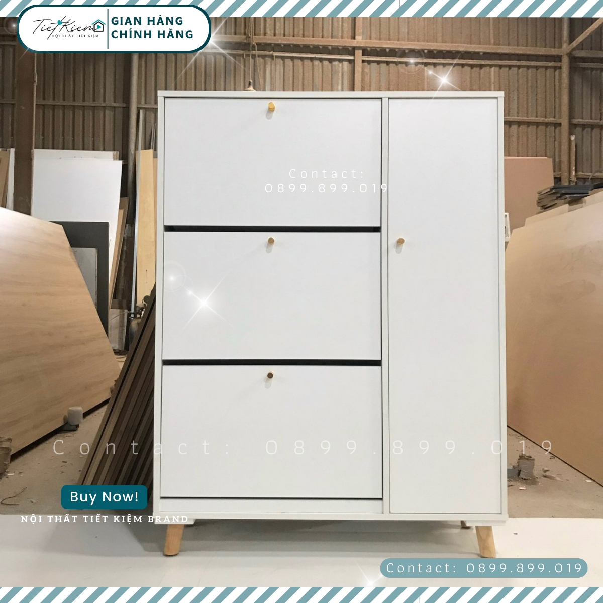 Tủ giày đẹp bằng gỗ NTTK TG88698